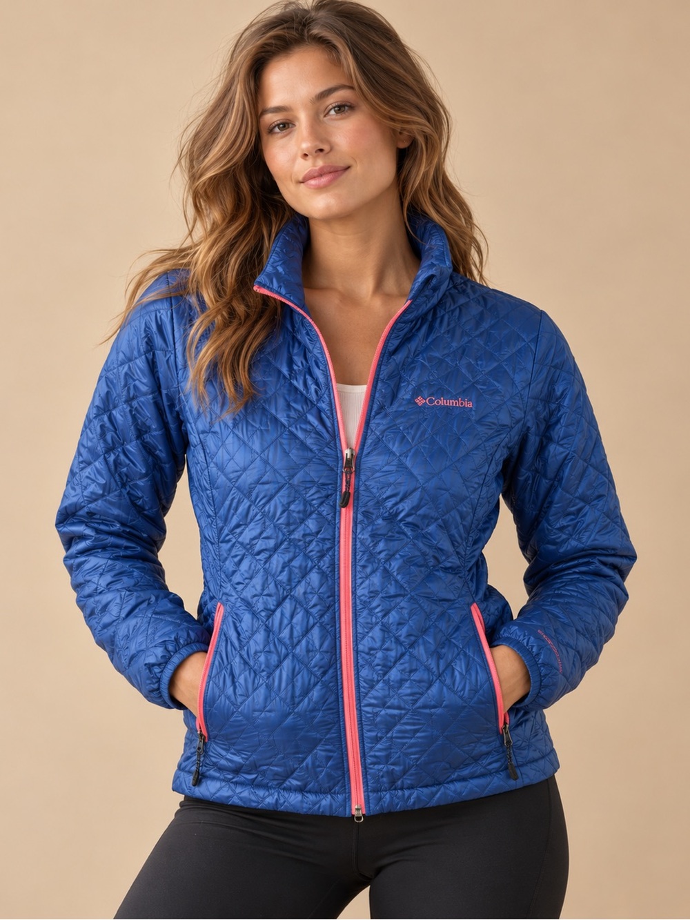 Columbia Omni-Heat Blue Quilted Puffer Jacket L